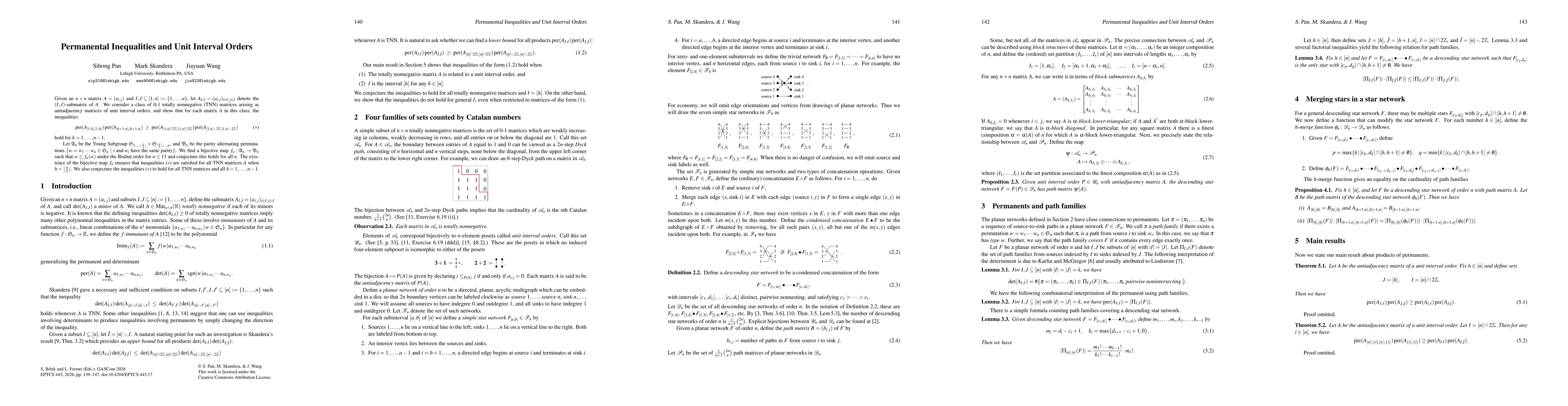 Thumbnail for Permanental Inequalities and Unit Interval Orders