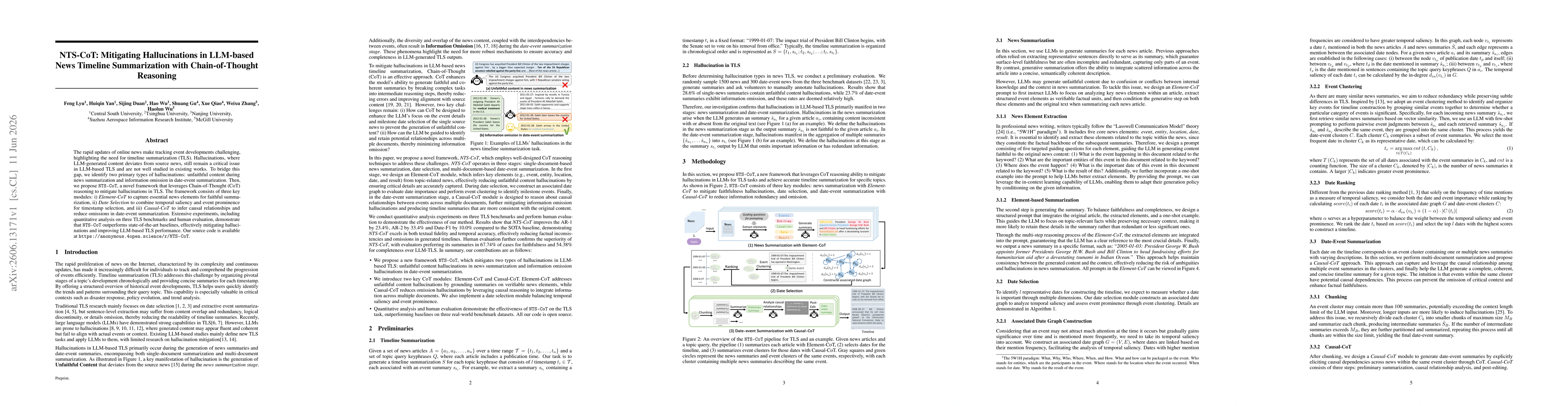 Thumbnail for NTS-CoT: Mitigating Hallucinations in LLM-based News Timeline Summarization with Chain-of-Thought Reasoning