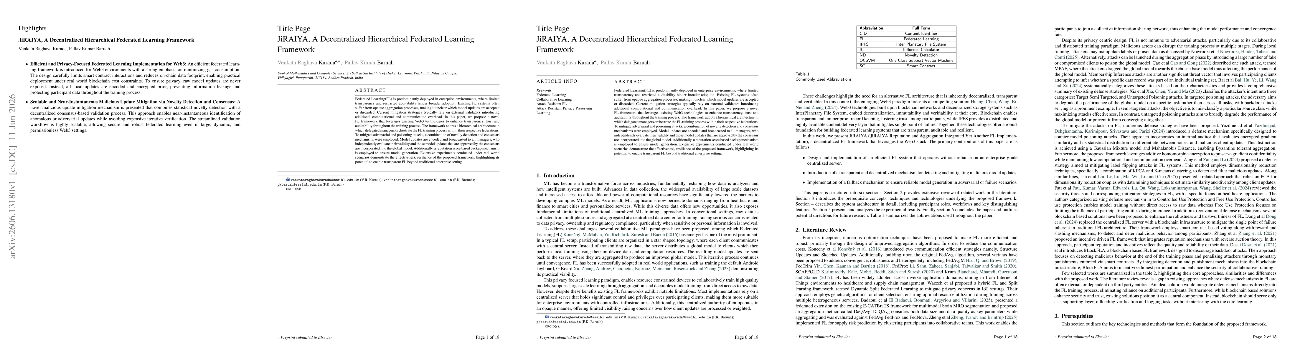 Thumbnail for JiRAIYA: A Reputation-Based Hierarchical Federated Learning Framework on Web3
