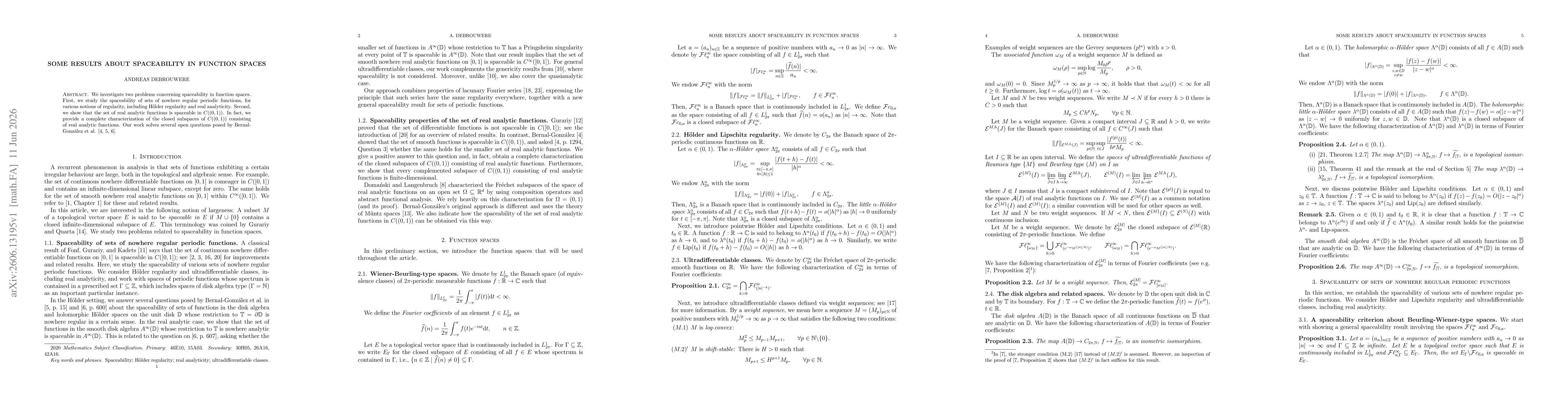 Thumbnail for Some results about spaceability in function spaces