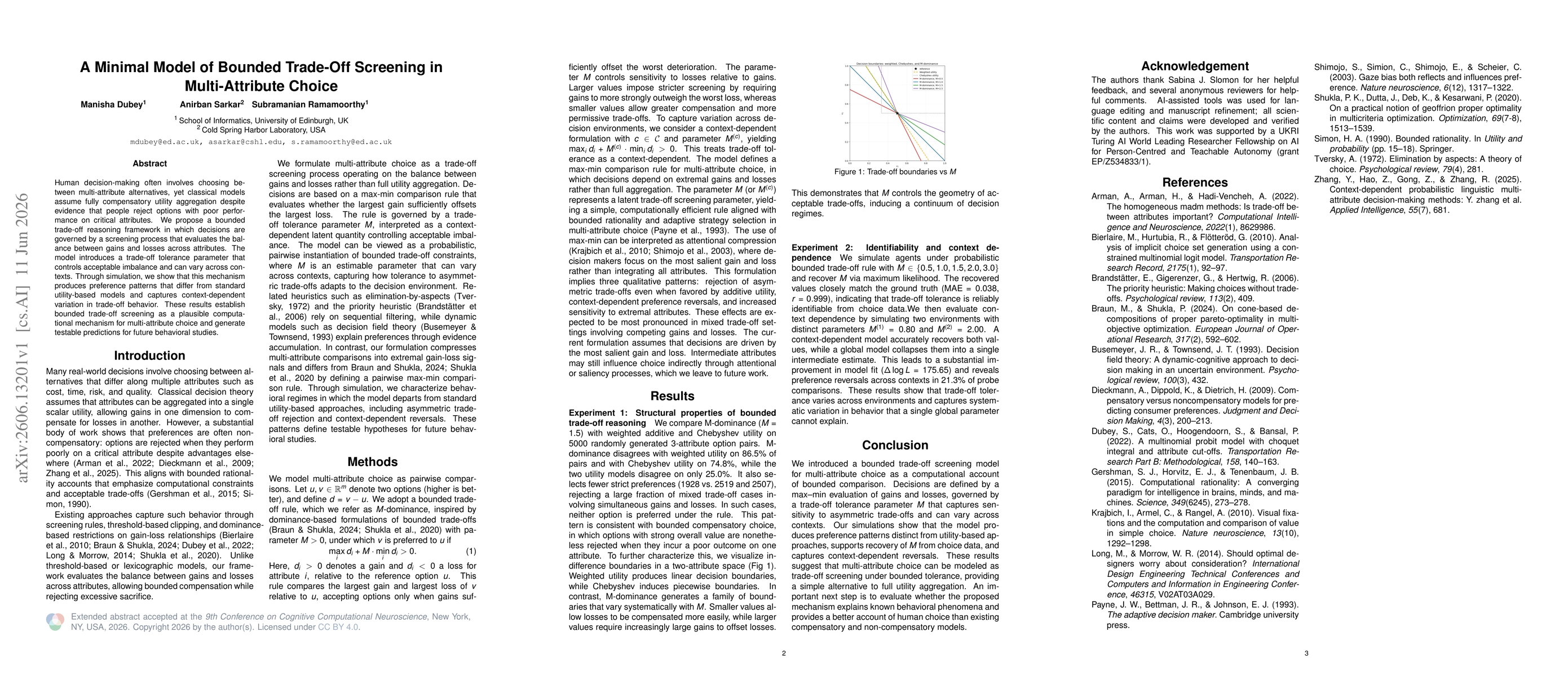 Thumbnail for A Minimal Model of Bounded Trade-Off Screening in Multi-Attribute Choice