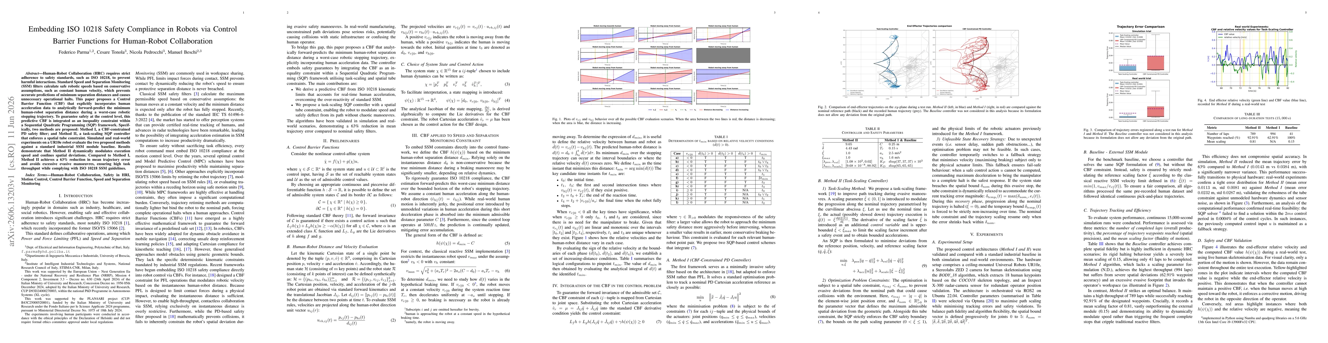 Thumbnail for Embedding ISO 10218 Safety Compliance in Robots via Control Barrier Functions for Human-Robot Collaboration