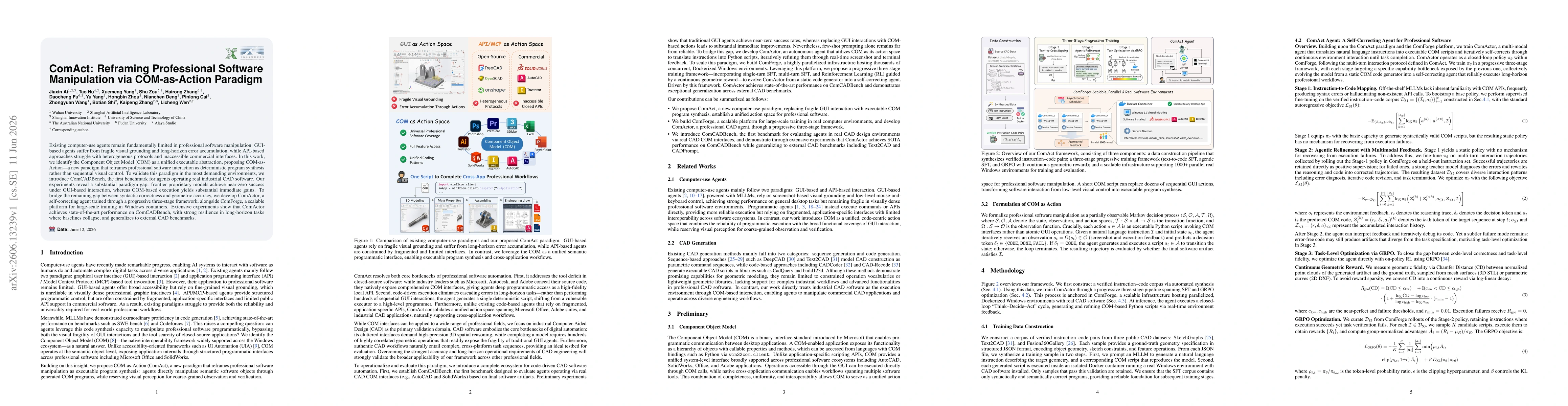 Thumbnail for ComAct: Reframing Professional Software Manipulation via COM-as-Action Paradigm
