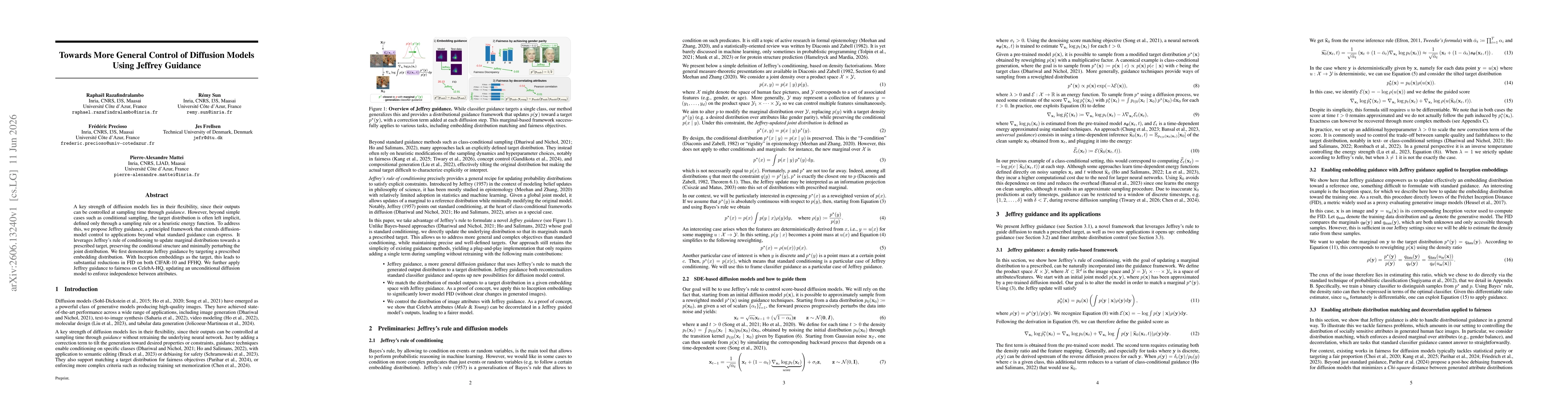 Thumbnail for Towards More General Control of Diffusion Models Using Jeffrey Guidance