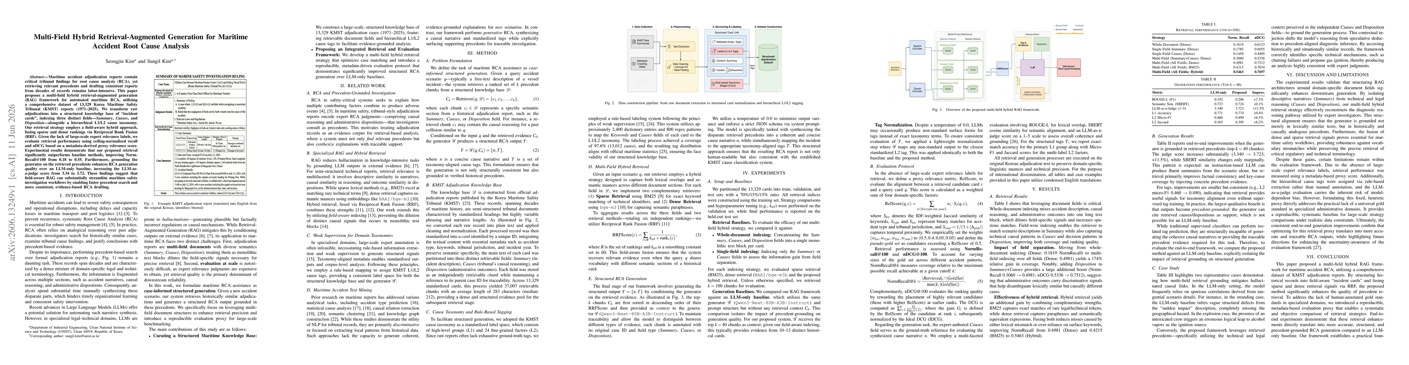 Thumbnail for Multi-Field Hybrid Retrieval-Augmented Generation for Maritime Accident Root Cause Analysis