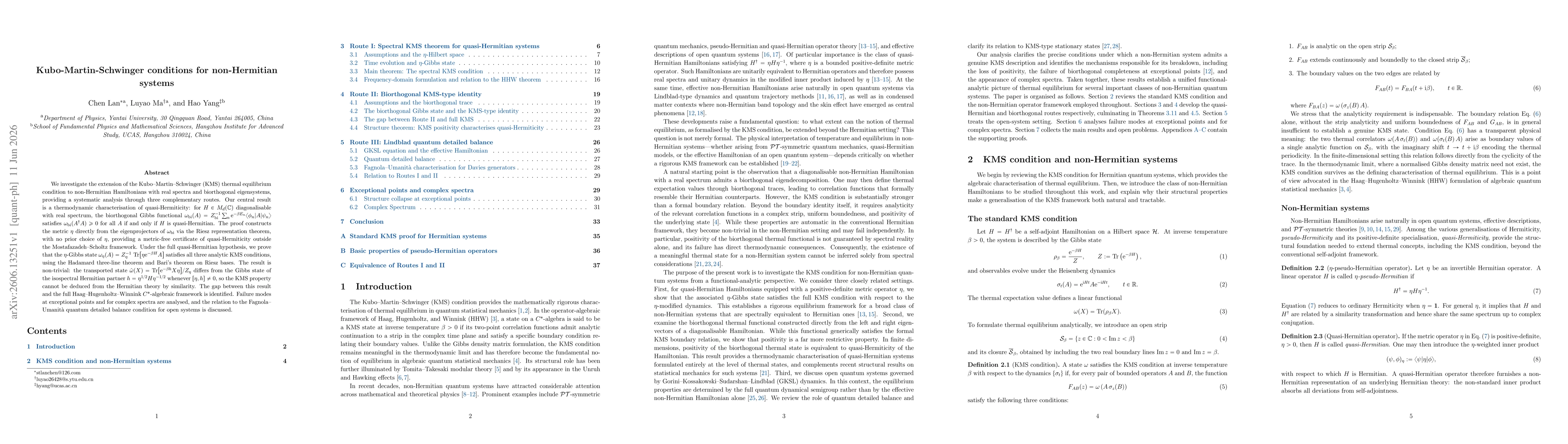 Thumbnail for Kubo-Martin-Schwinger conditions for non-Hermitian systems