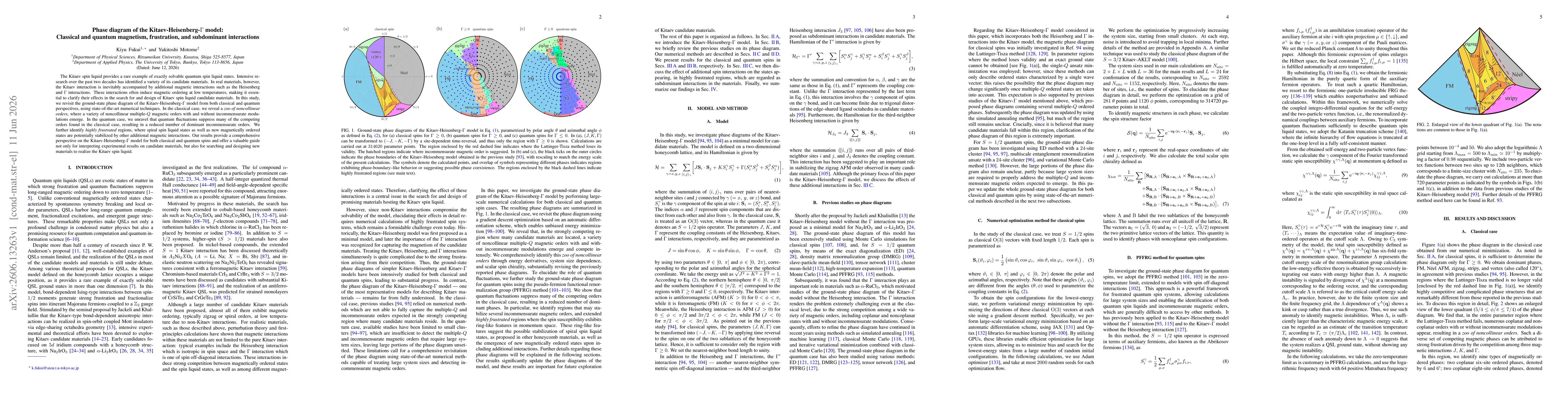 Thumbnail for Phase diagram of the Kitaev-Heisenberg-$Γ$ model: Classical and quantum magnetism, frustration, and subdominant interactions