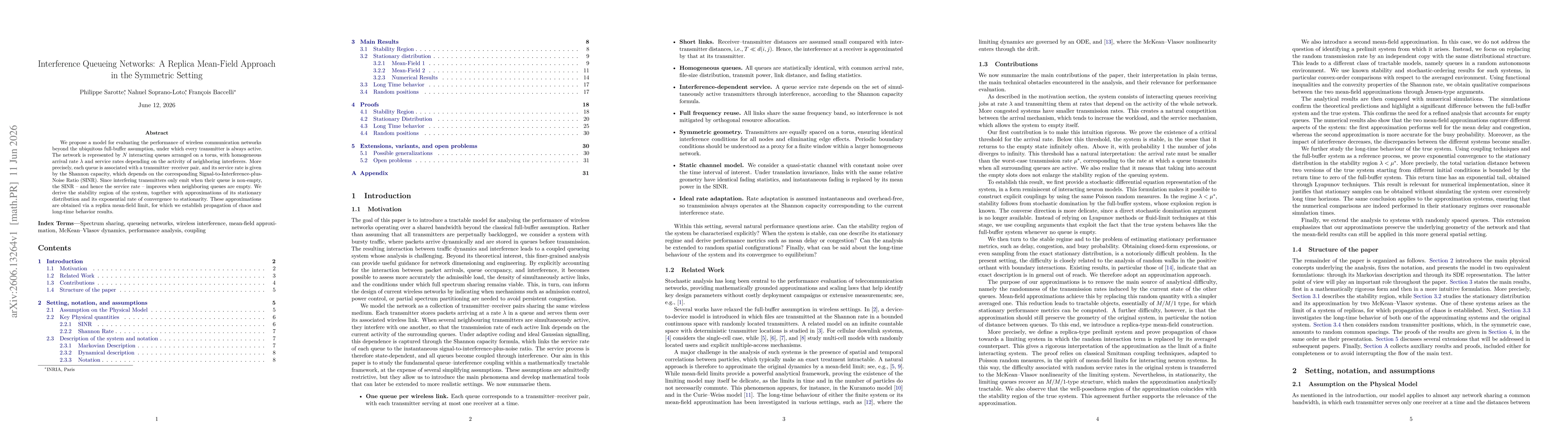 Thumbnail for Interference Queueing Networks: A Replica Mean-Field Approach in the Symmetric Setting