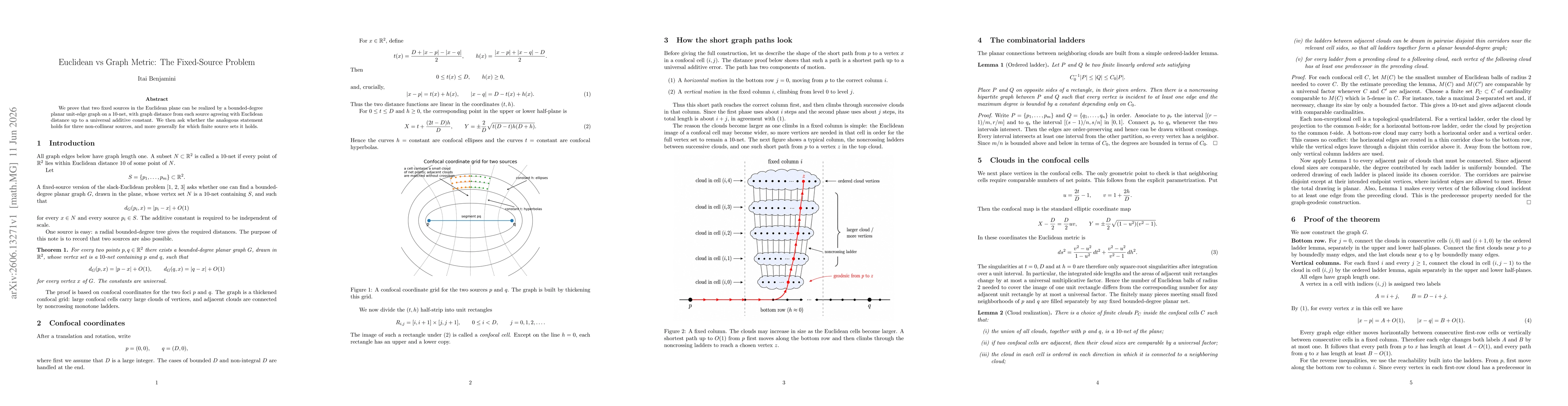Thumbnail for Euclidean vs Graph Metric: The Fixed-Source Problem
