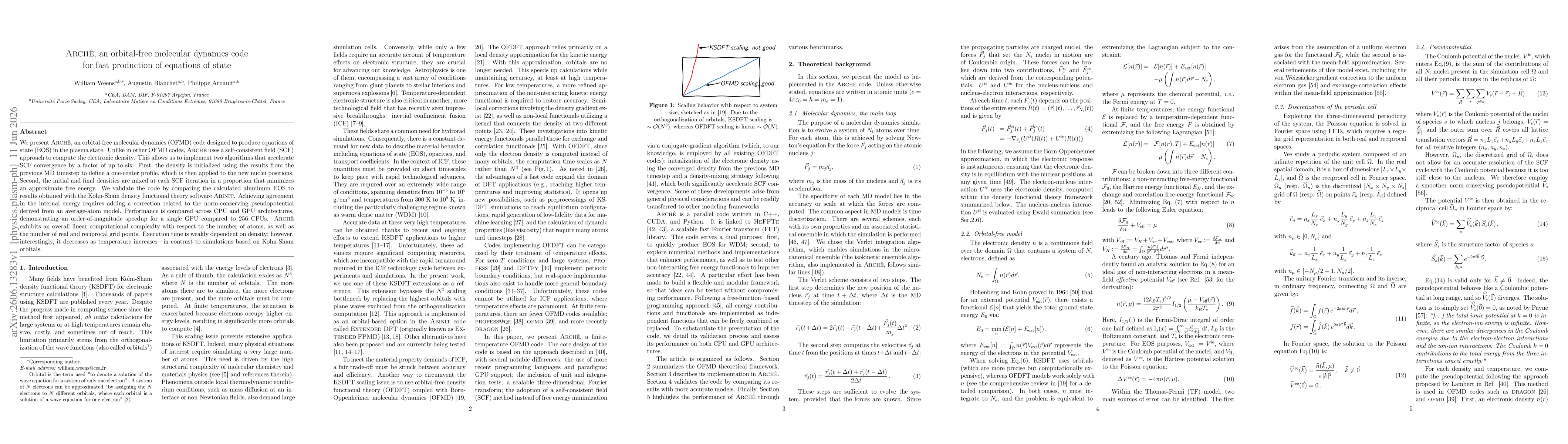 Thumbnail for Archê, an orbital-free molecular dynamics code for fast production of equations of state