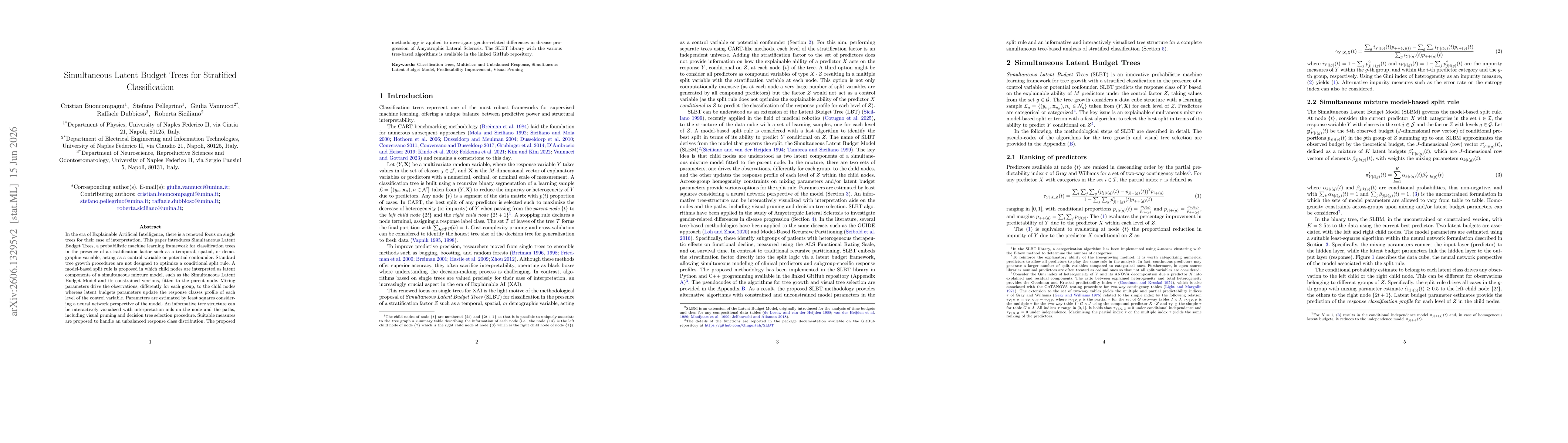 Thumbnail for Simultaneous Latent Budget Trees for Stratified Classification