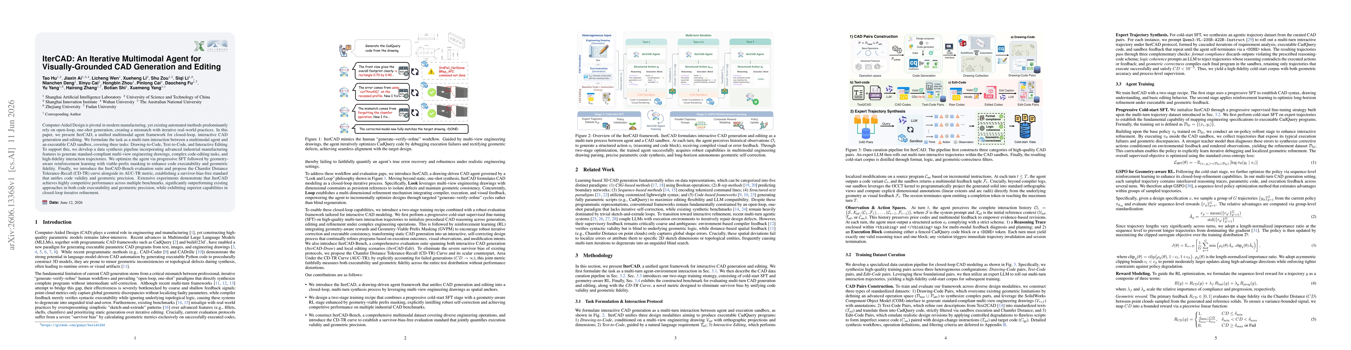 Thumbnail for IterCAD: An Iterative Multimodal Agent for Visually-Grounded CAD Generation and Editing