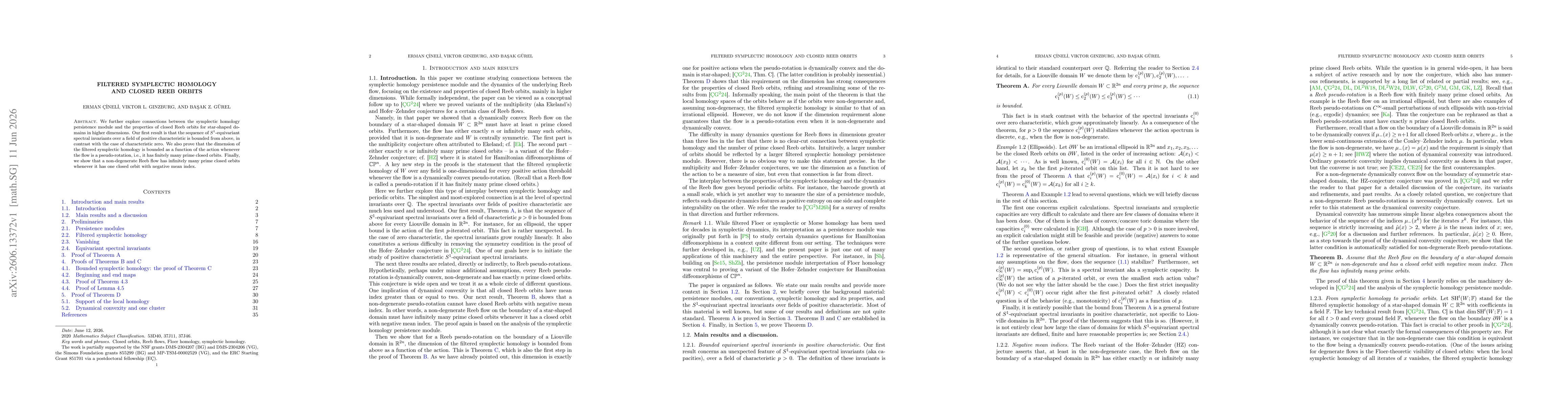 Thumbnail for Filtered Symplectic Homology and Closed Reeb Orbits
