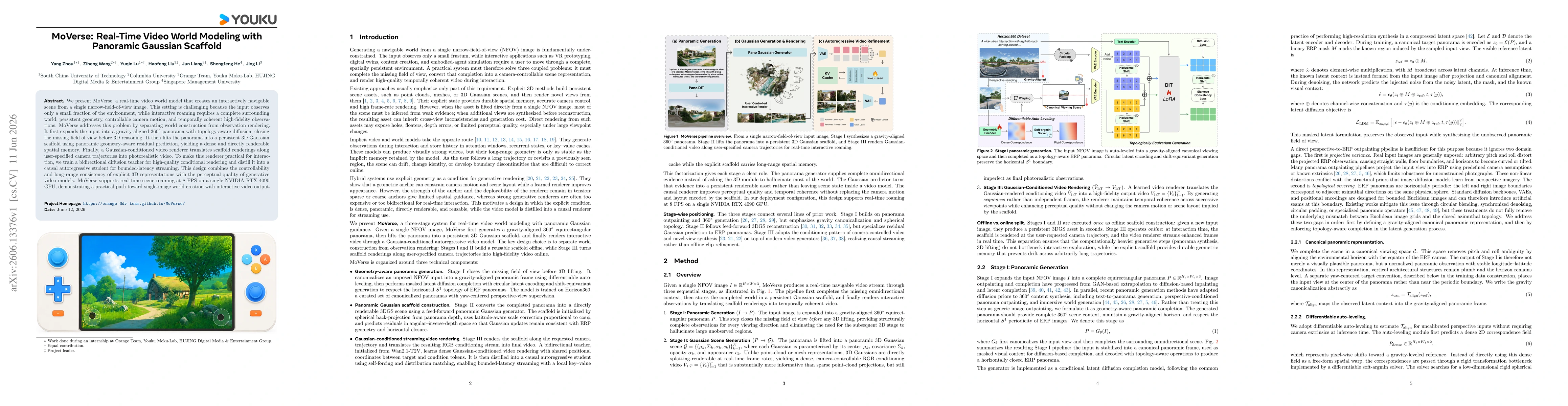 Thumbnail for MoVerse: Real-Time Video World Modeling with Panoramic Gaussian Scaffold