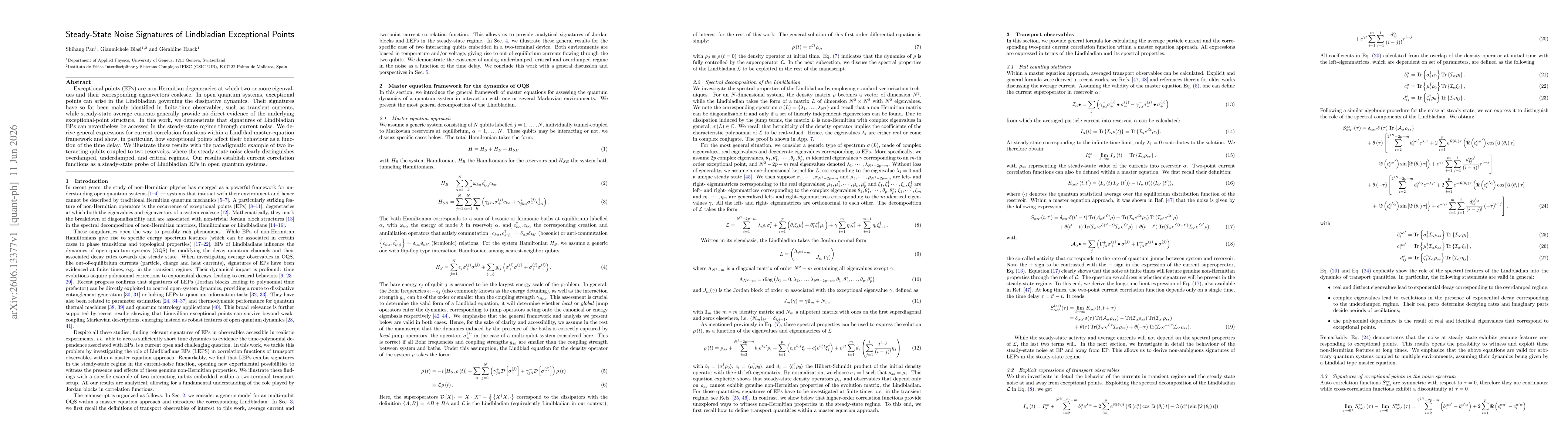 Thumbnail for Steady-State Noise Signatures of Lindbladian Exceptional Points