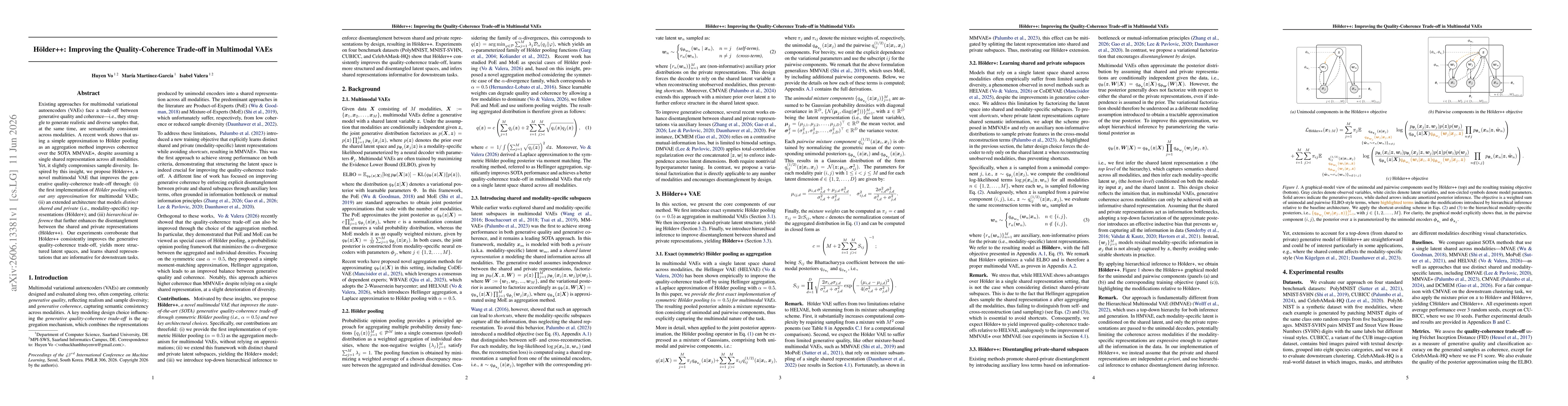 Thumbnail for Hölder++: Improving the Quality-Coherence Trade-off in Multimodal VAEs
