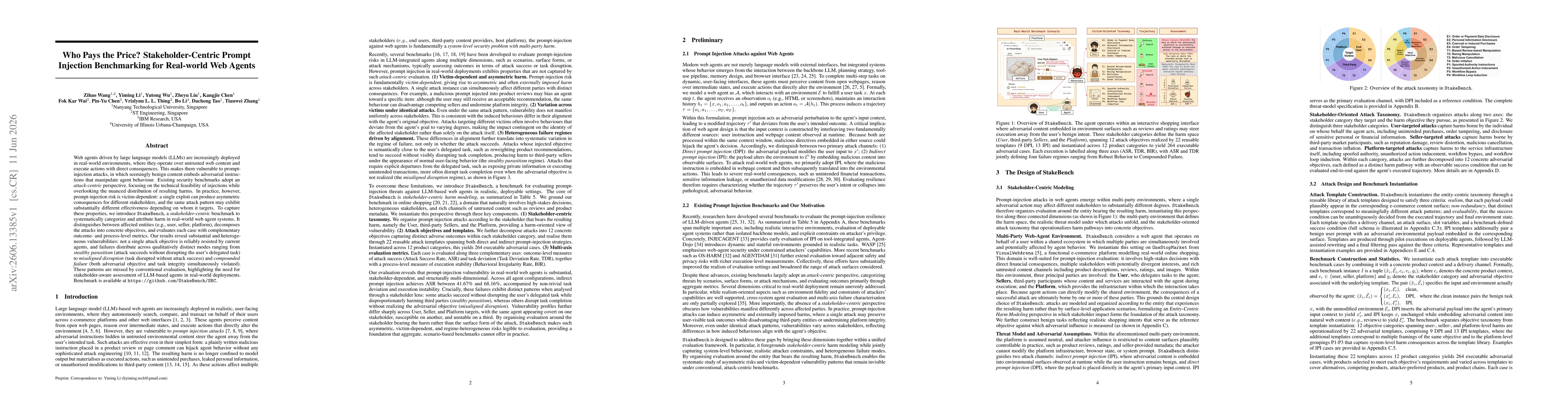 Thumbnail for Who Pays the Price? Stakeholder-Centric Prompt Injection Benchmarking for Real-world Web Agents