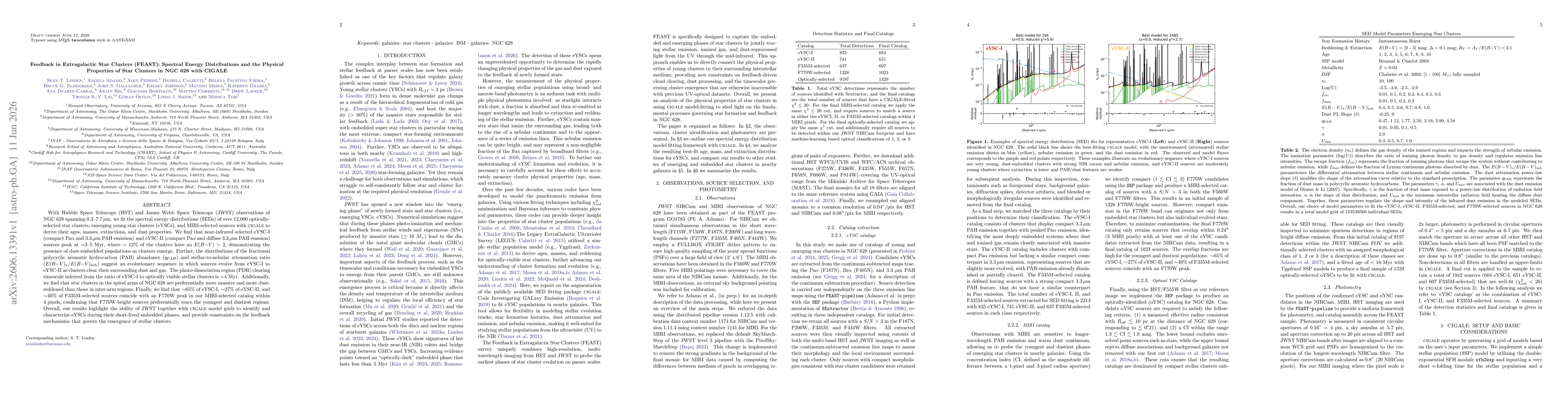 Thumbnail for Feedback in Extragalactic Star Clusters (FEAST): Spectral Energy Distributions and the Physical Properties of Star Clusters in NGC 628 with CIGALE