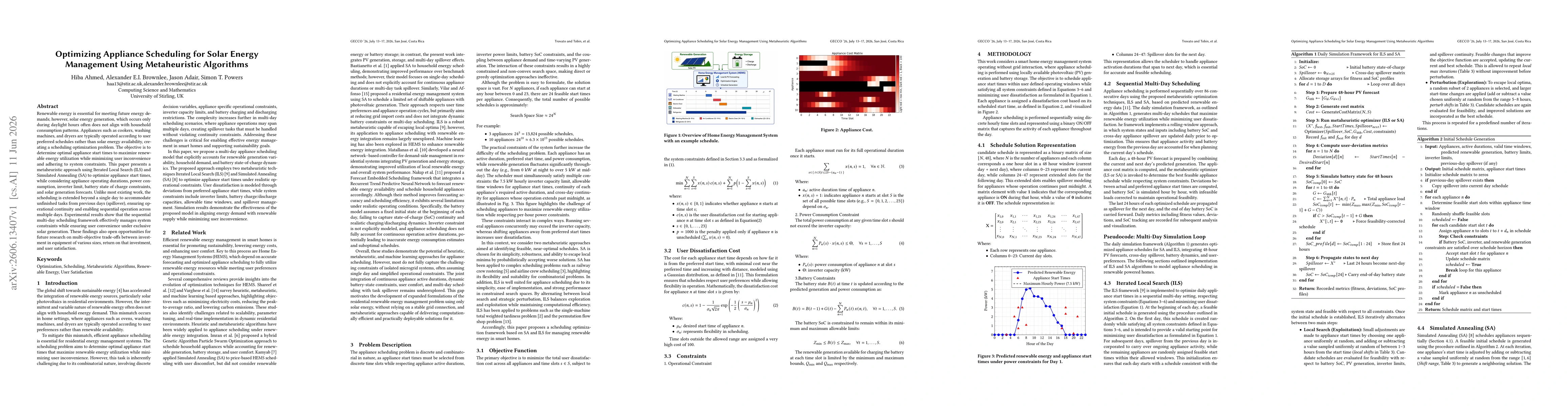 Thumbnail for Optimizing Appliance Scheduling for Solar Energy Management Using Metaheuristic Algorithms