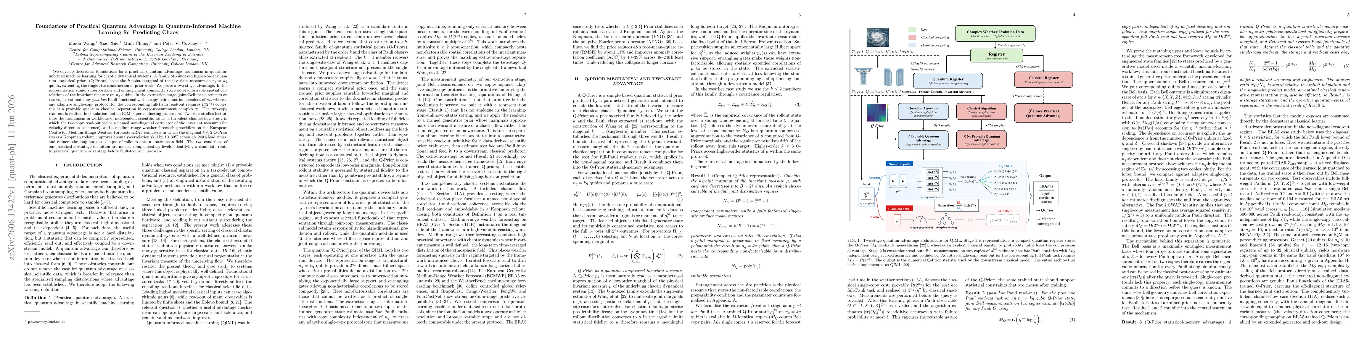 Thumbnail for Foundations of Practical Quantum Advantage in Quantum-Informed Machine Learning for Predicting Chaos