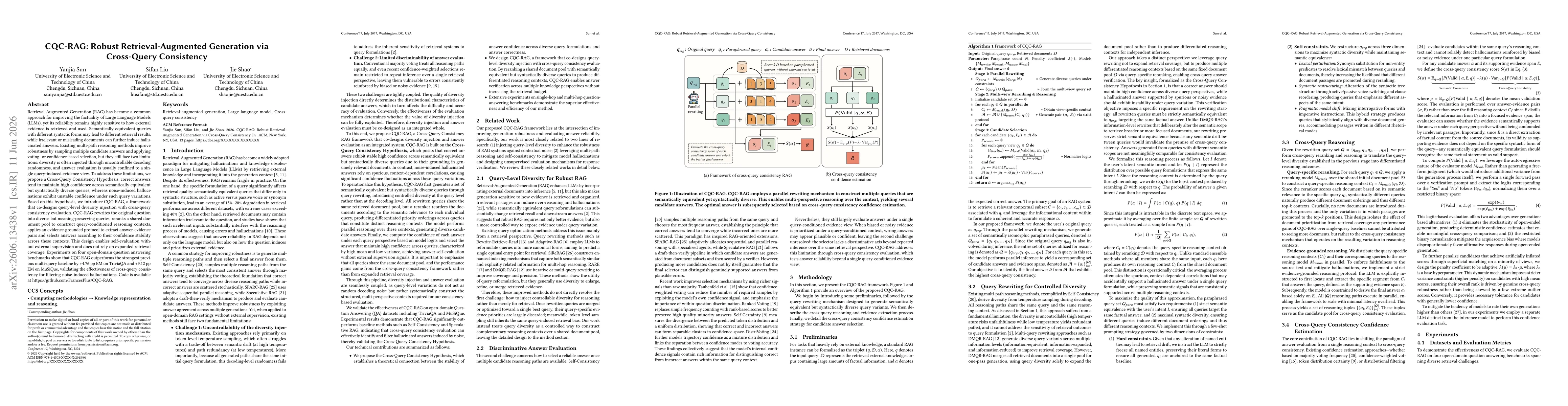 Thumbnail for CQC-RAG: Robust Retrieval-Augmented Generation via Cross-Query Consistency