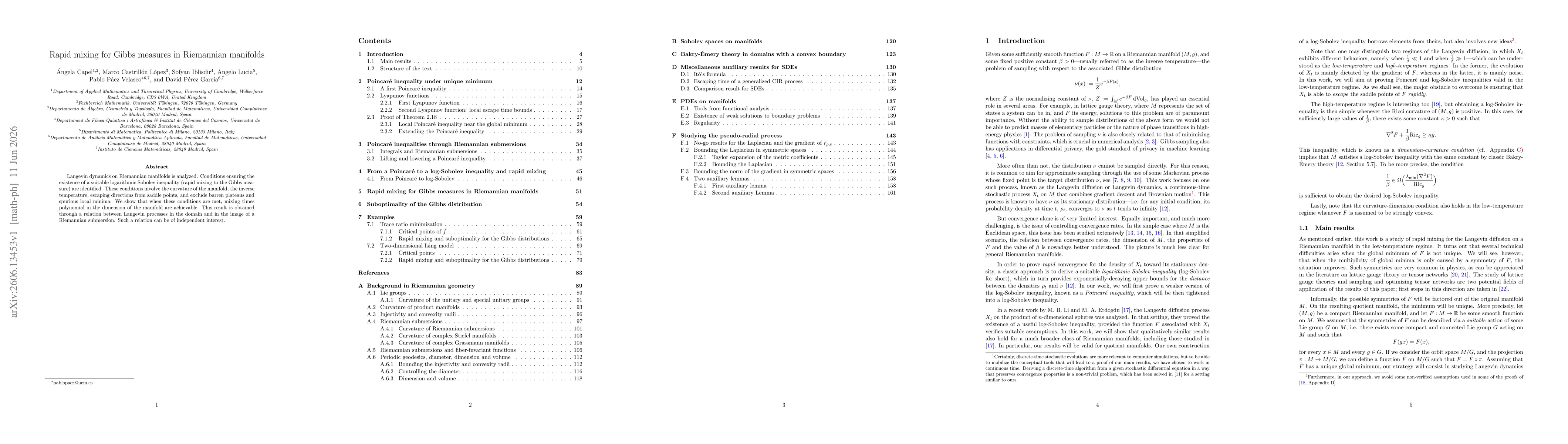 Thumbnail for Rapid mixing for Gibbs measures in Riemannian manifolds
