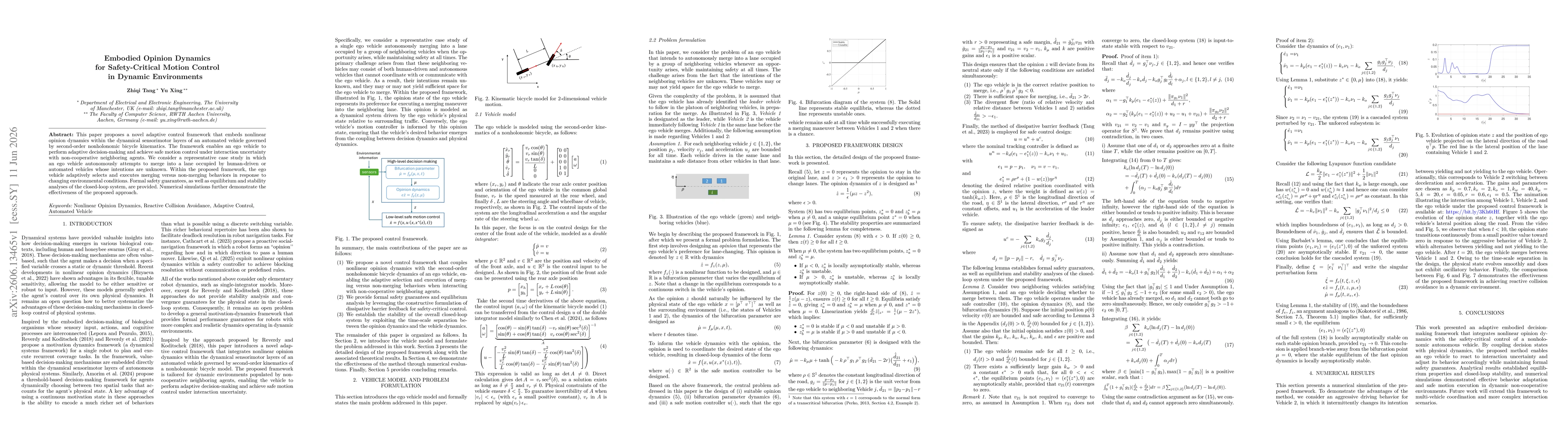 Thumbnail for Embodied Opinion Dynamics for Safety-Critical Motion Control in Dynamic Environments