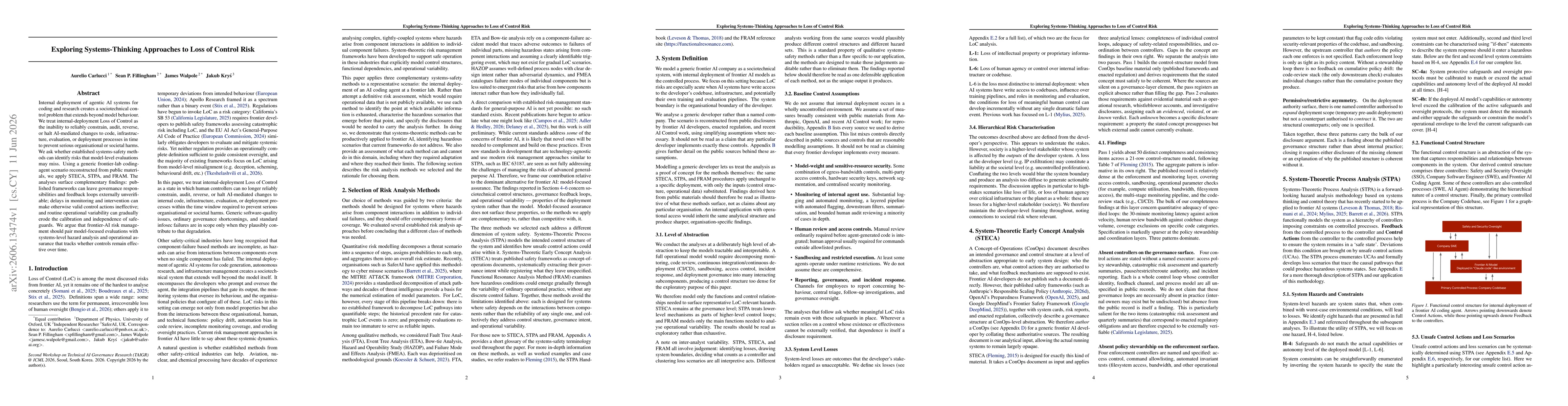 Thumbnail for Exploring Systems-Thinking Approaches to Loss of Control Risk