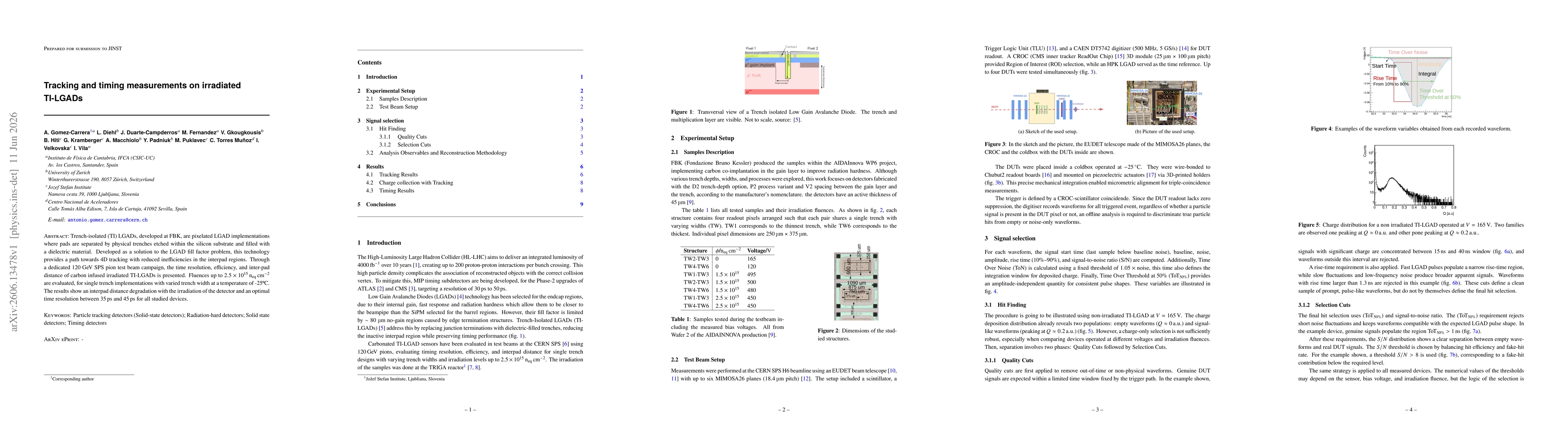 Thumbnail for Tracking and timing measurements on irradiated TI-LGADs
