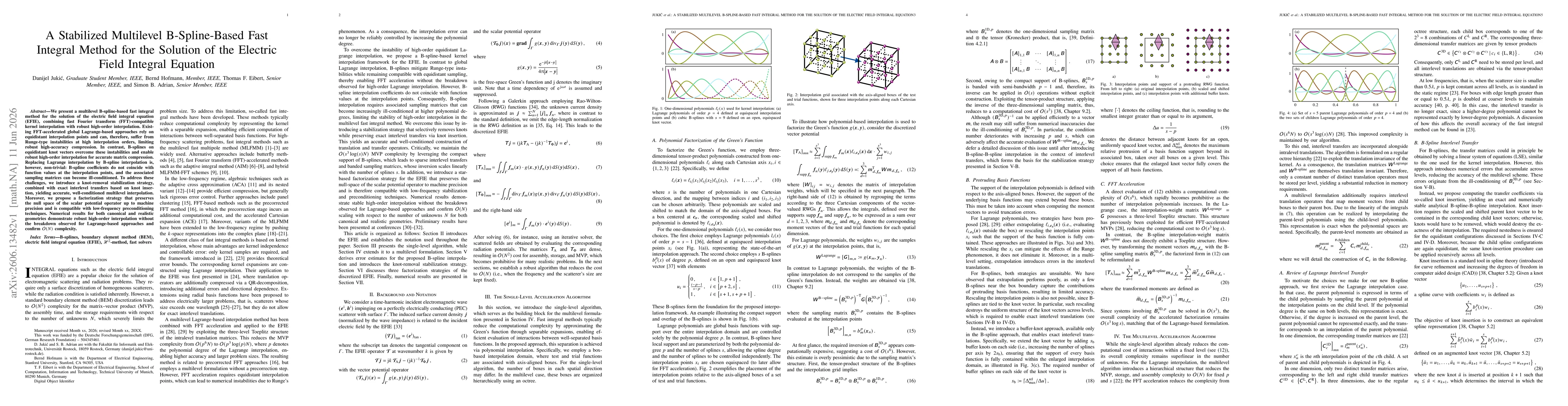 Thumbnail for A Stabilized Multilevel B-Spline-Based Fast Integral Method for the Solution of the Electric Field Integral Equation