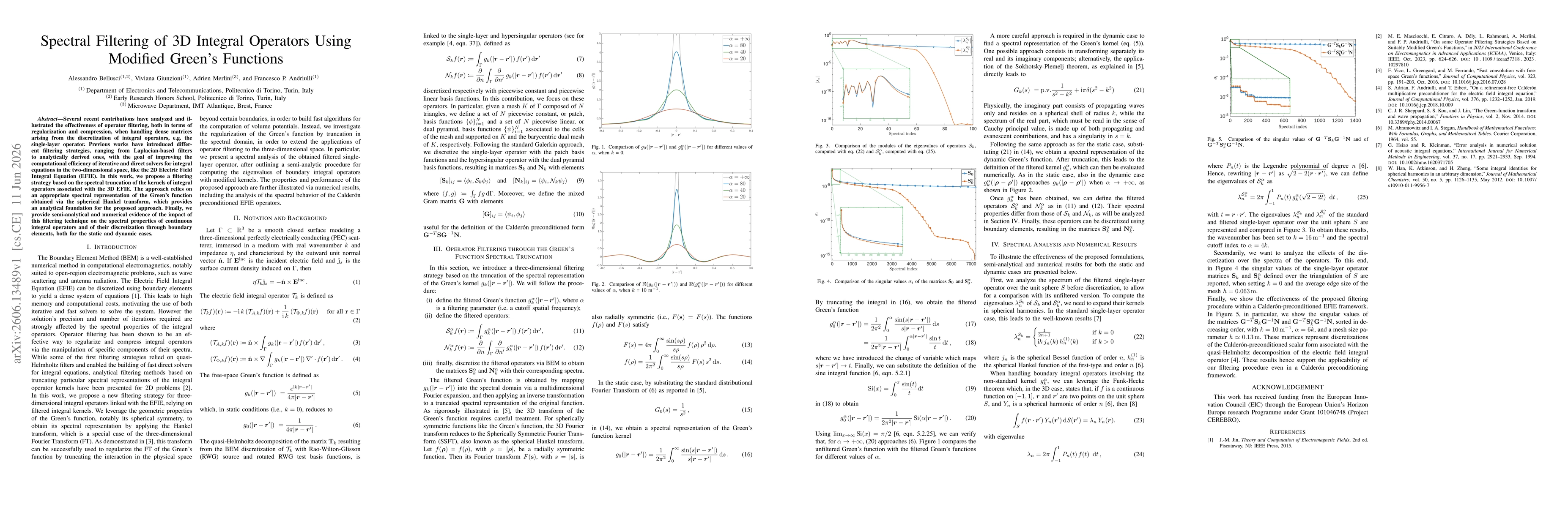 Thumbnail for Spectral Filtering of 3D Integral Operators Using Modified Green's Functions