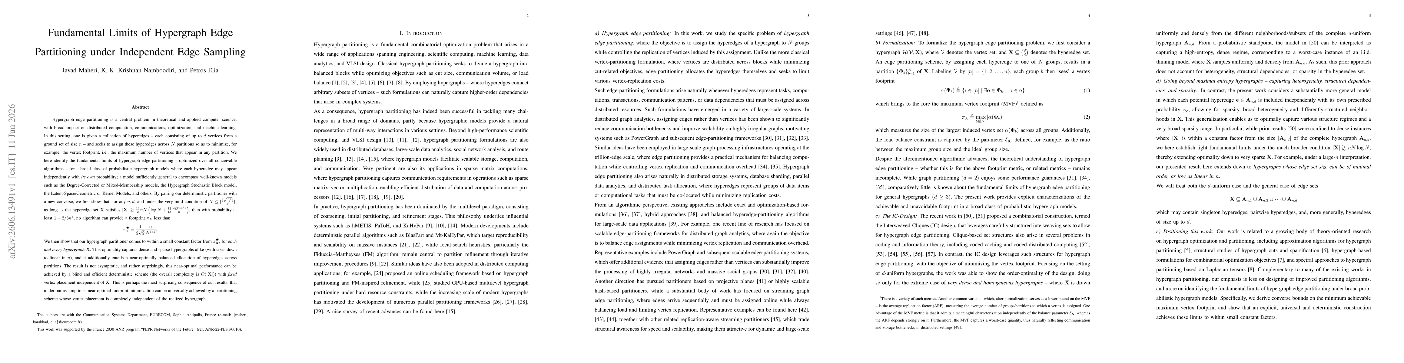 Thumbnail for Fundamental Limits of Hypergraph Edge Partitioning under Independent Edge Sampling