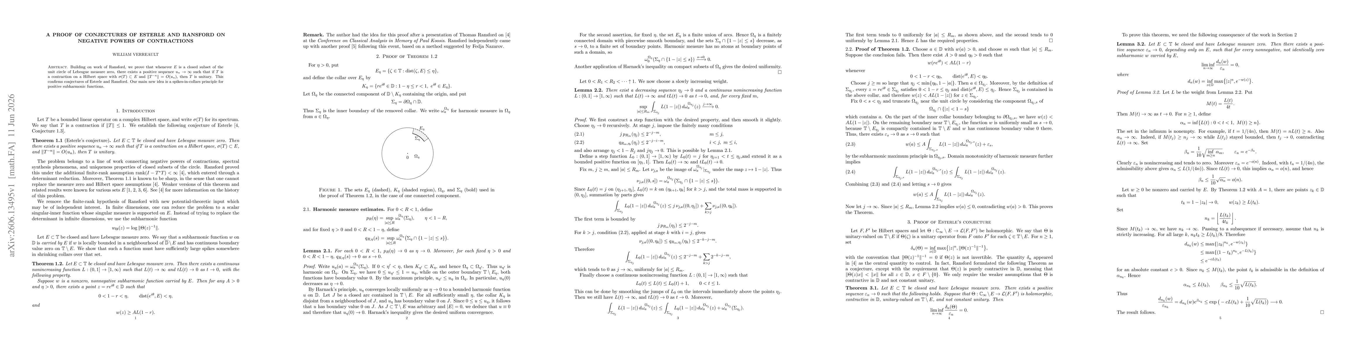 Thumbnail for A proof of conjectures of Esterle and Ransford on negative powers of contractions