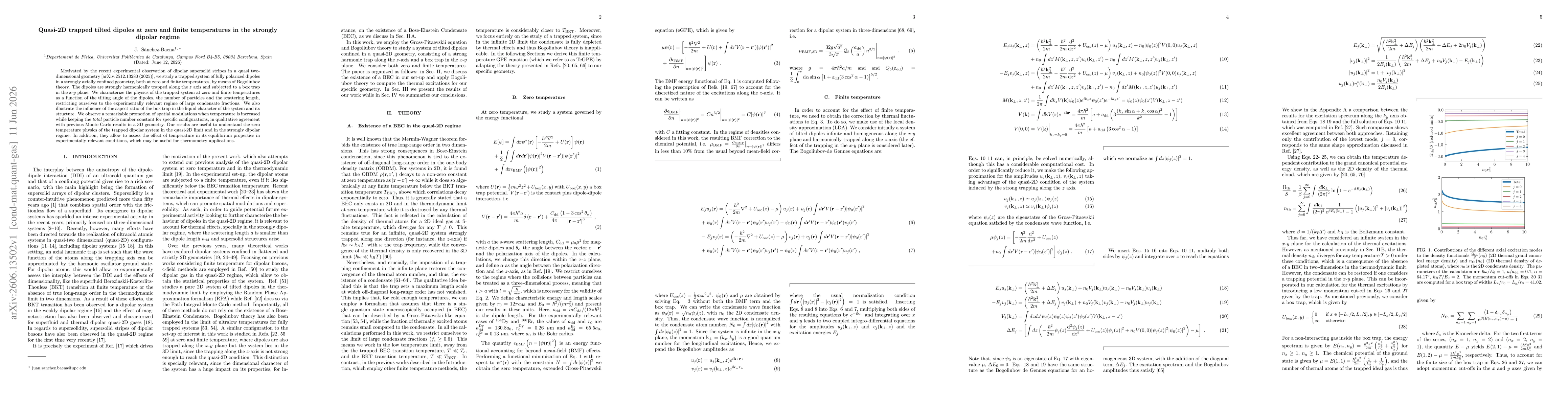 Thumbnail for Quasi-2D trapped tilted dipoles at zero and finite temperatures in the strongly dipolar regime