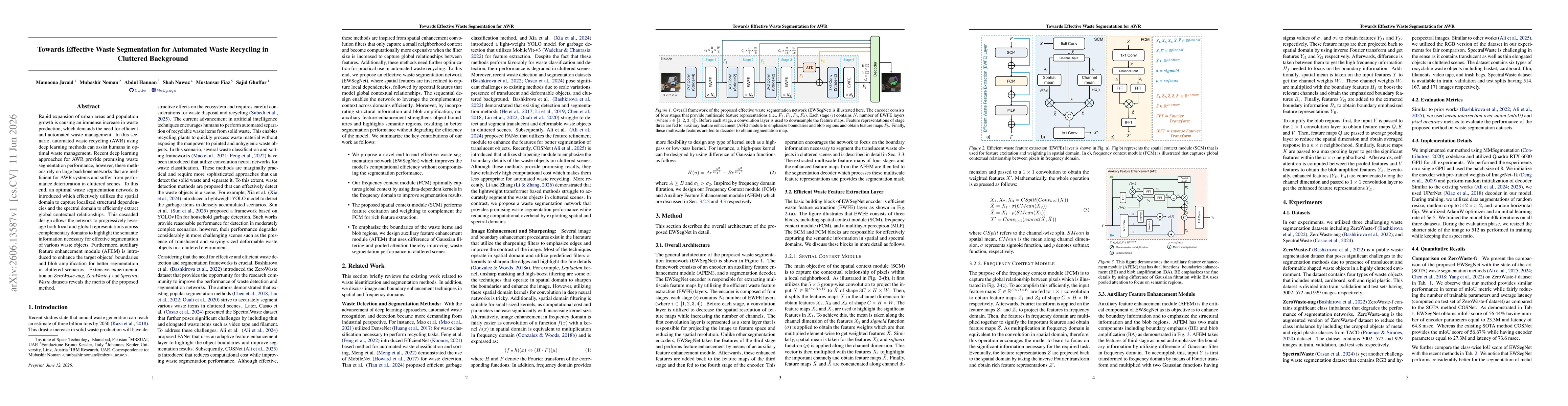 Thumbnail for Towards Effective Waste Segmentation for Automated Waste Recycling in Cluttered Background