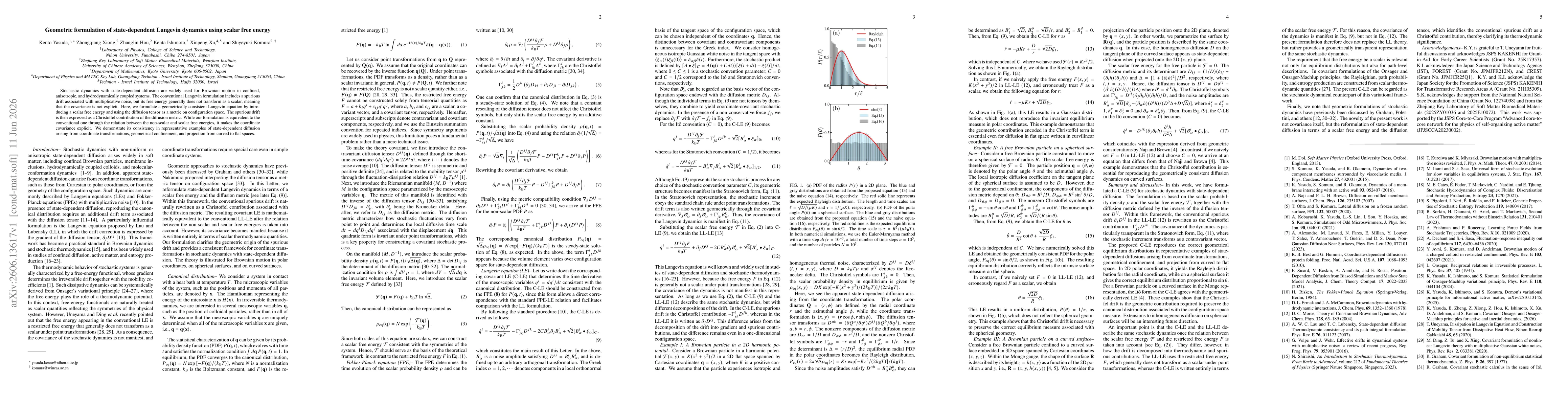 Thumbnail for Geometric formulation of state-dependent Langevin dynamics using scalar free energy
