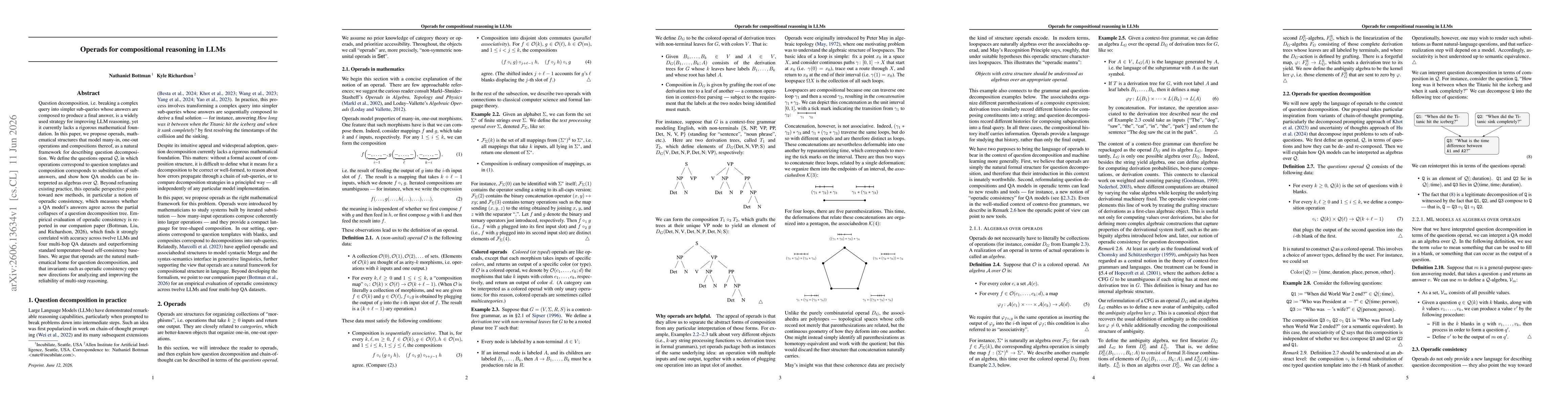 Thumbnail for Operads for compositional reasoning in LLMs
