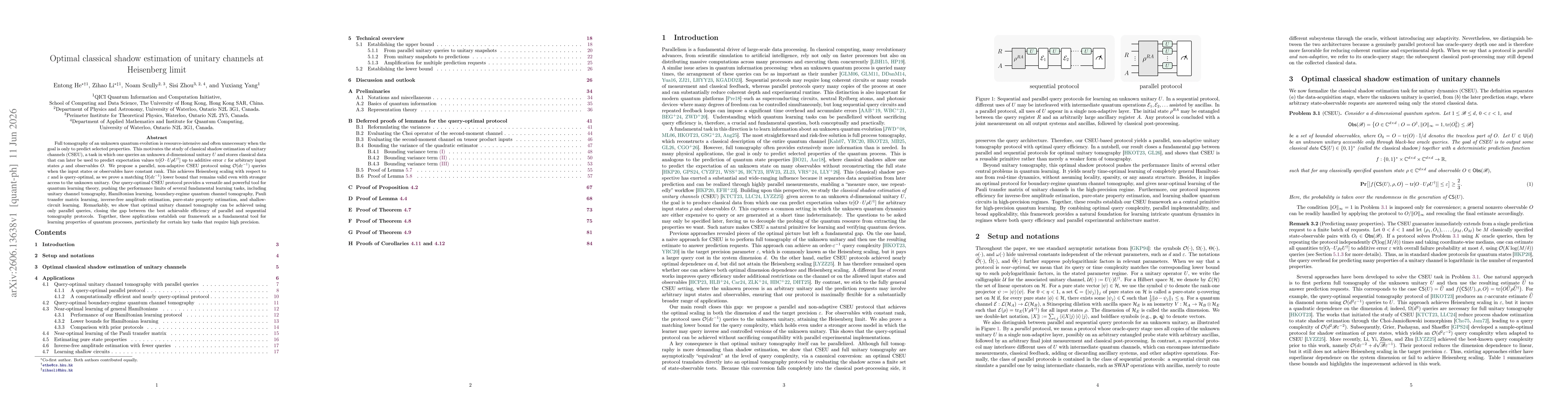 Thumbnail for Optimal classical shadow estimation of unitary channels at Heisenberg limit