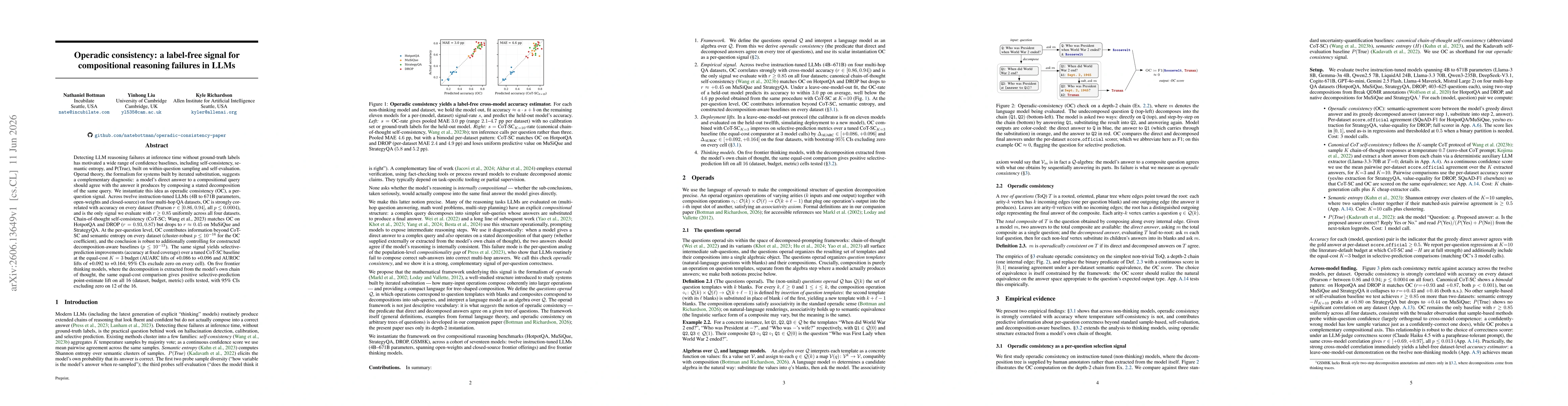 Thumbnail for Operadic consistency: a label-free signal for compositional reasoning failures in LLMs