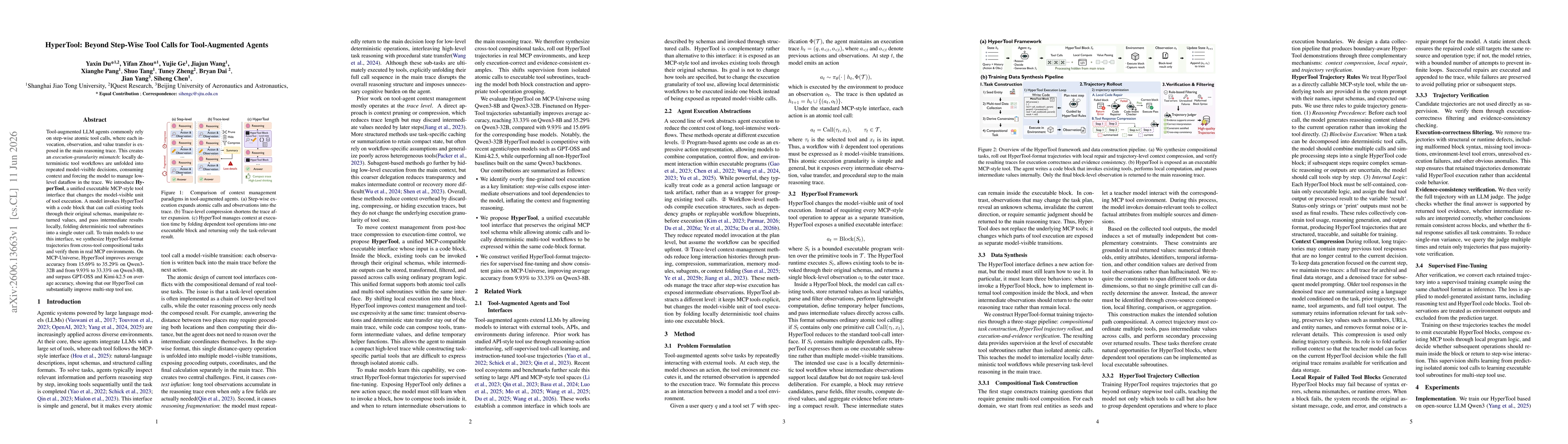 Thumbnail for HyperTool: Beyond Step-Wise Tool Calls for Tool-Augmented Agents