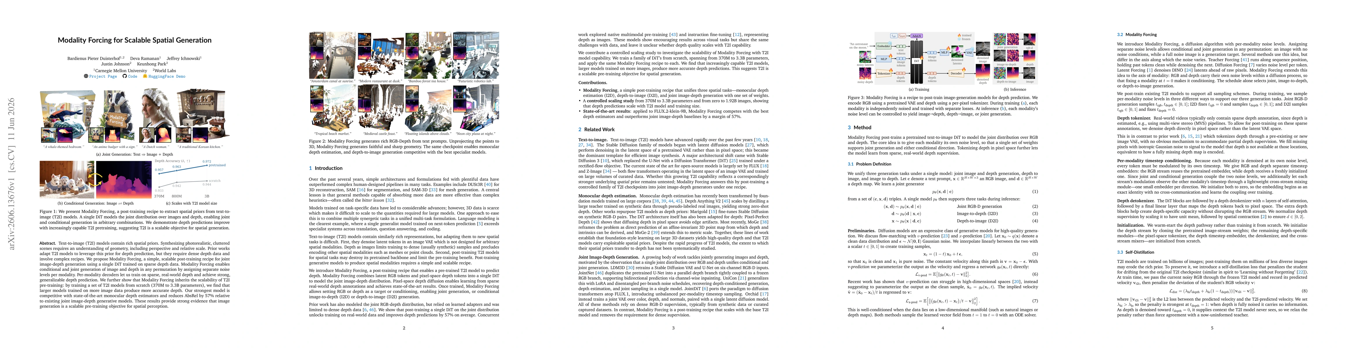 Thumbnail for Modality Forcing for Scalable Spatial Generation