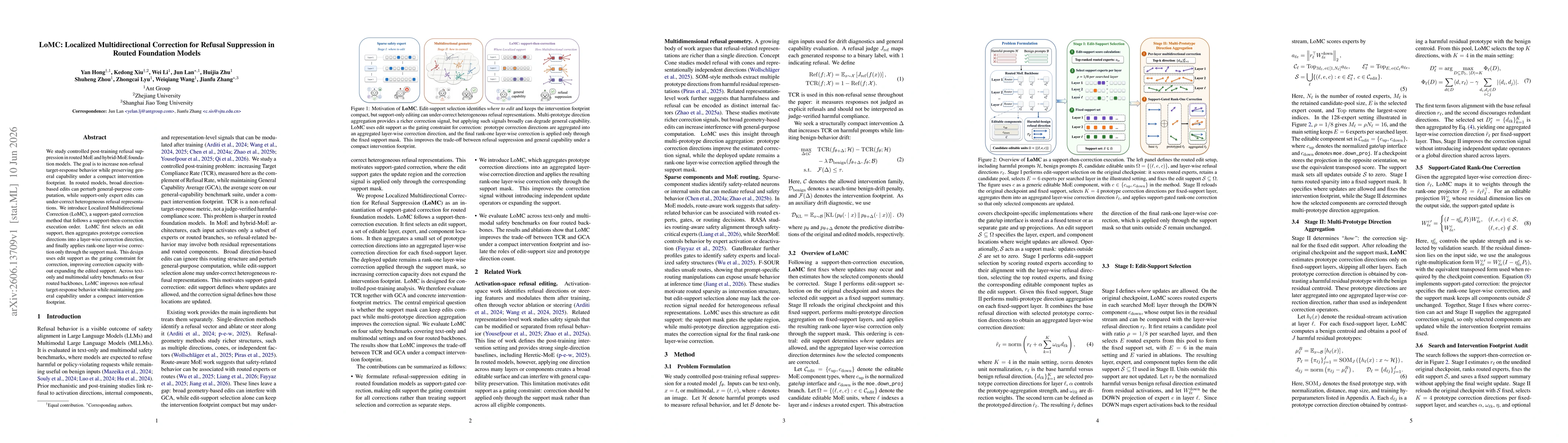 Thumbnail for LoMC: Localized Multidirectional Correction for Refusal Suppression in Routed Foundation Models