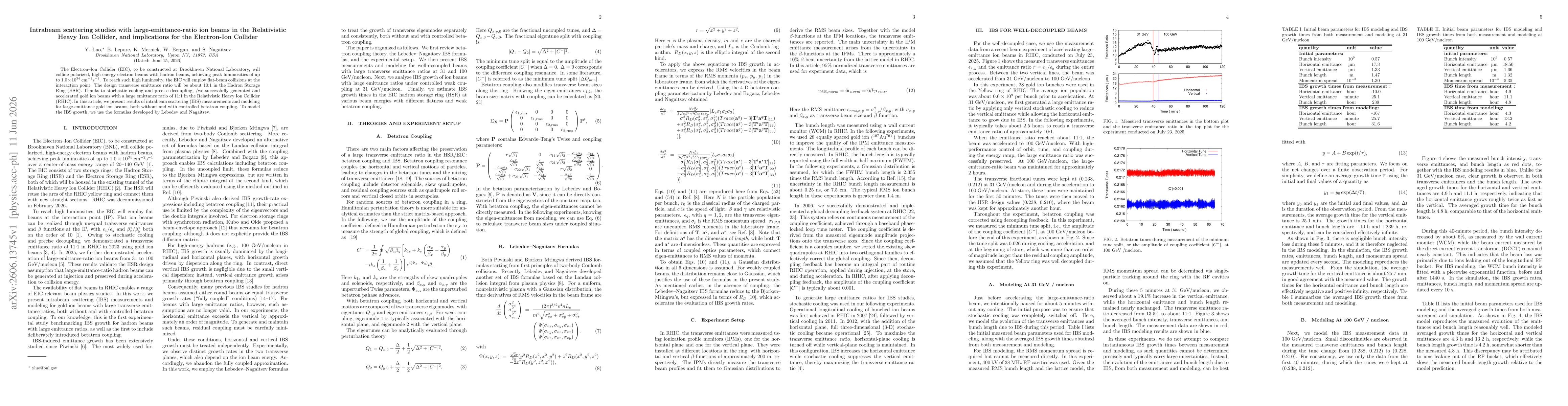 Thumbnail for Intrabeam scattering studies with large-emittance-ratio ion beams in the Relativistic Heavy Ion Collider, and implications for the Electron-Ion Collider