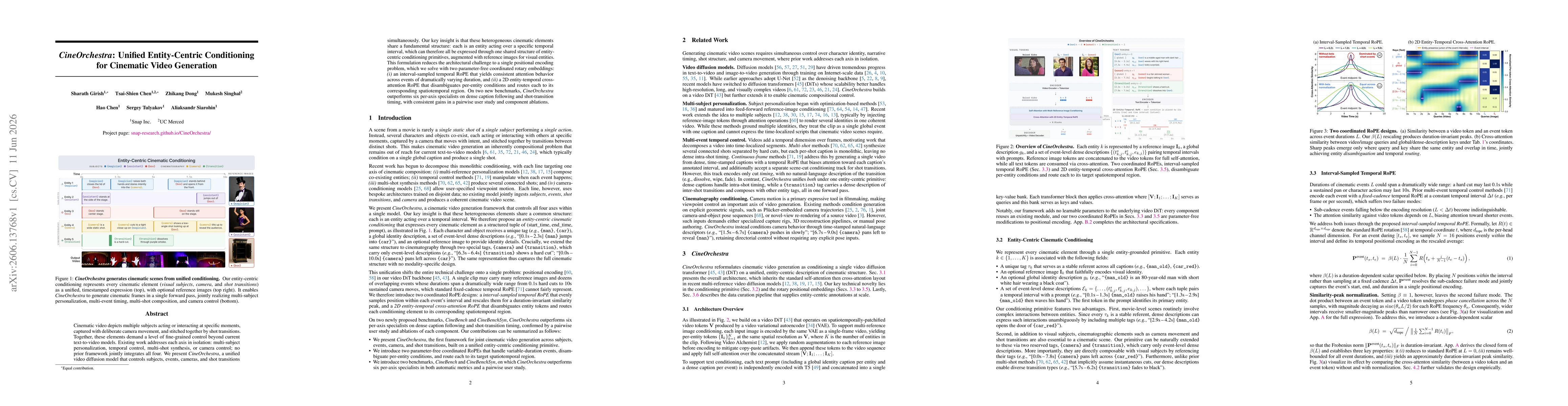 Thumbnail for CineOrchestra: Unified Entity-Centric Conditioning for Cinematic Video Generation