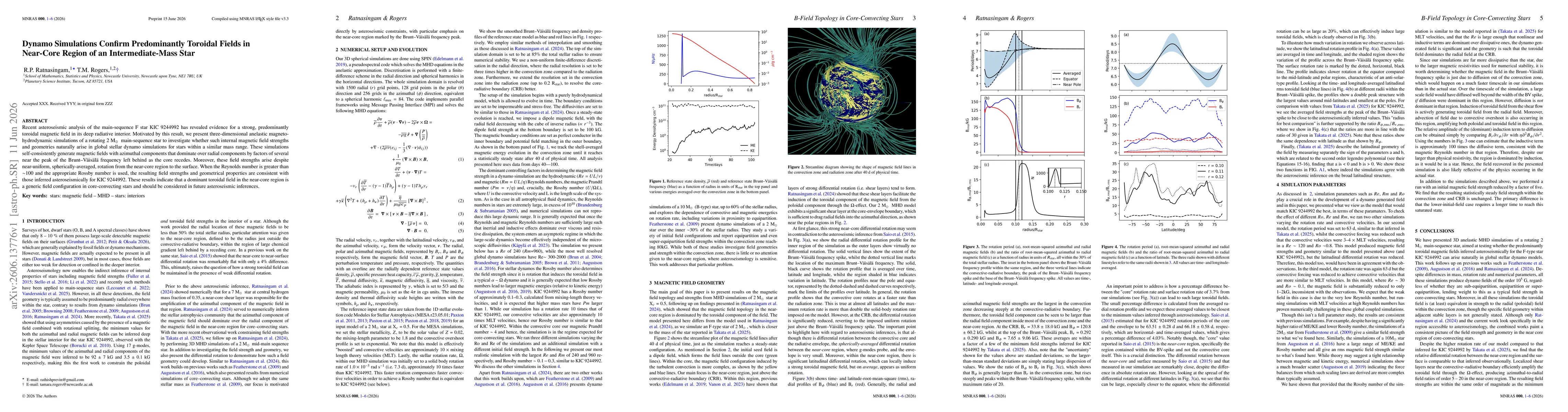 Thumbnail for Dynamo Simulations Confirm Predominantly Toroidal Fields in Near-Core Region of an Intermediate-Mass Star
