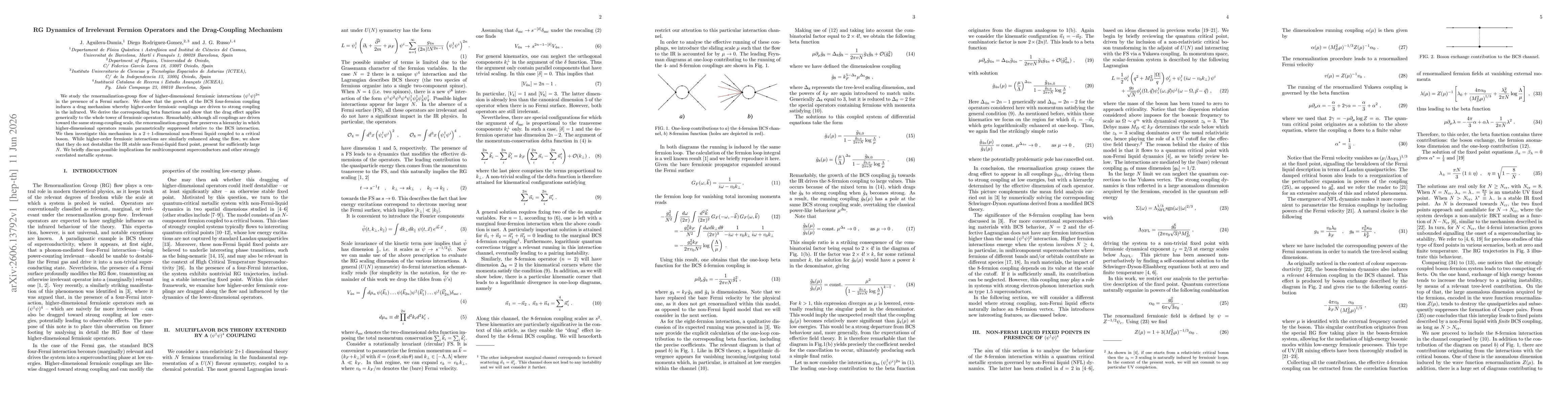 Thumbnail for RG Dynamics of Irrelevant Fermion Operators and the Drag Coupling Mechanism