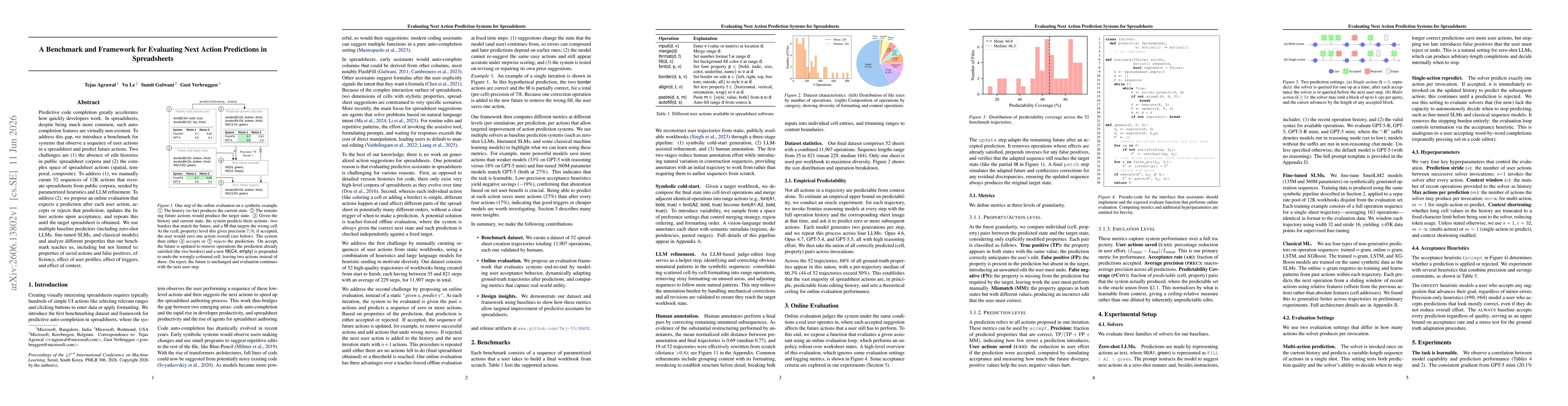 Thumbnail for A Benchmark and Framework for Evaluating Next Action Predictions in Spreadsheets