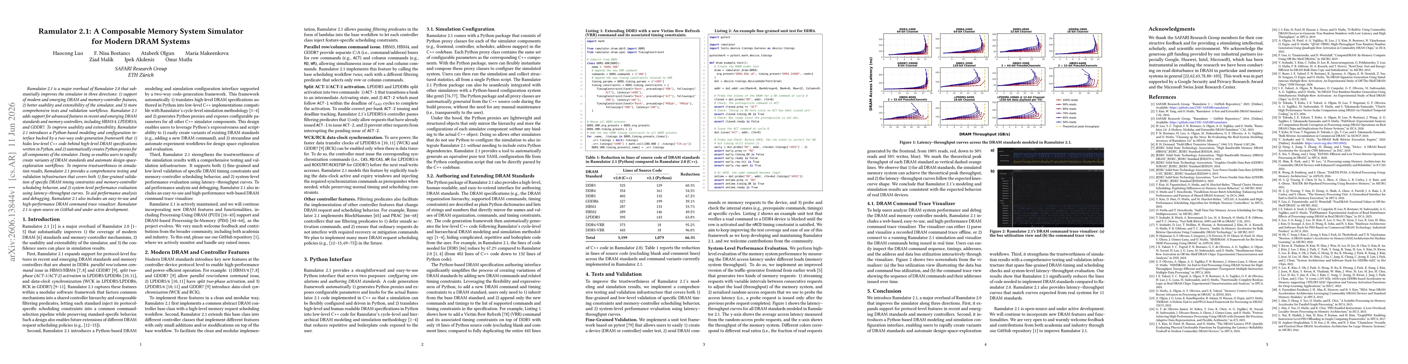 Thumbnail for Ramulator 2.1: A Composable Memory System Simulator for Modern DRAM Systems