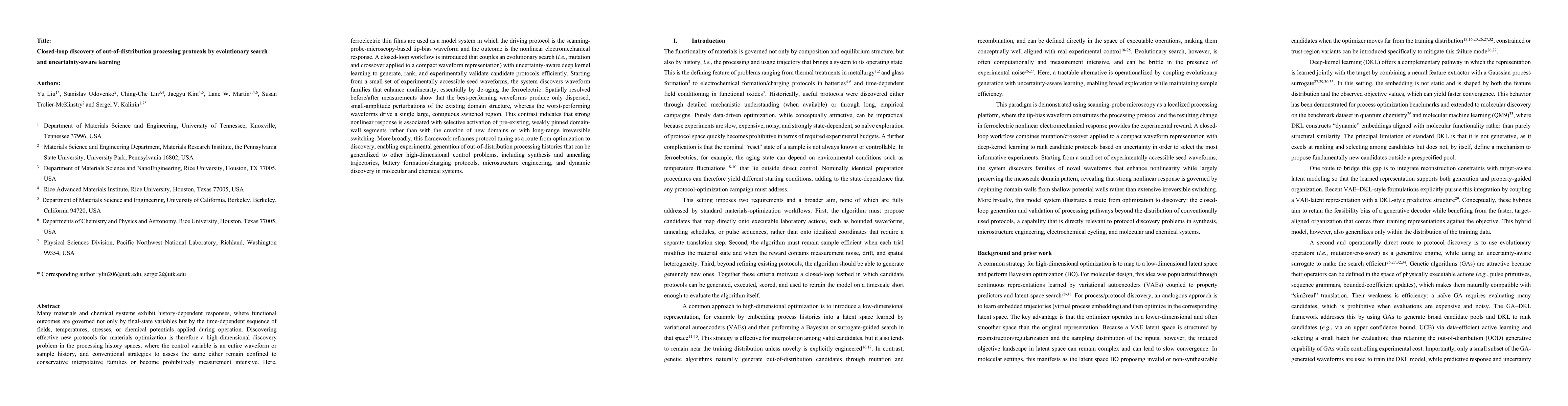 Thumbnail for Closed-loop discovery of out-of-distribution processing protocols by evolutionary search and uncertainty-aware learning