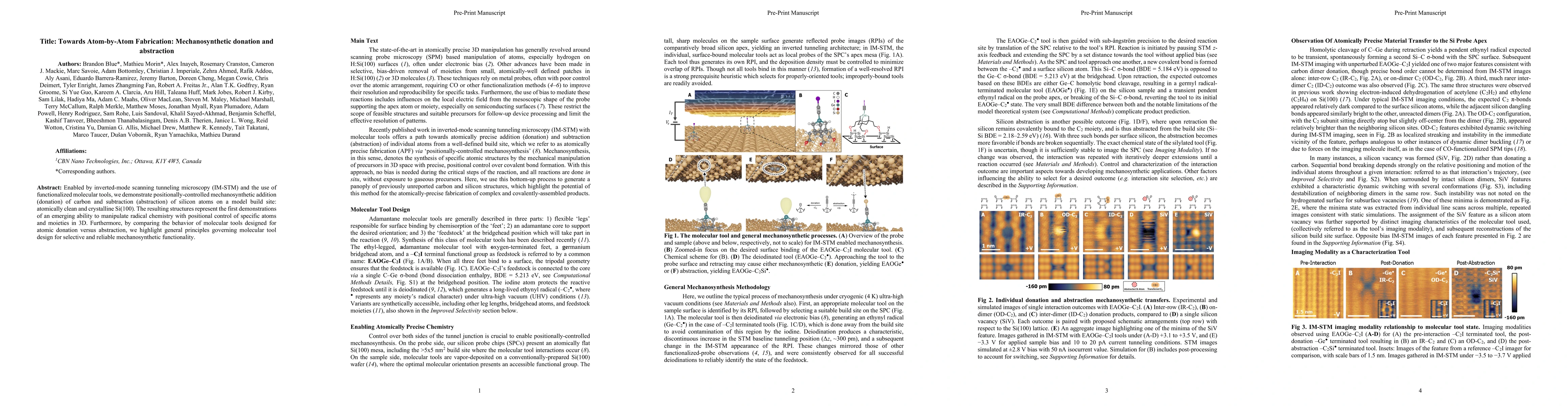 Thumbnail for Towards Atom-by-Atom Fabrication: Mechanosynthetic donation and abstraction
